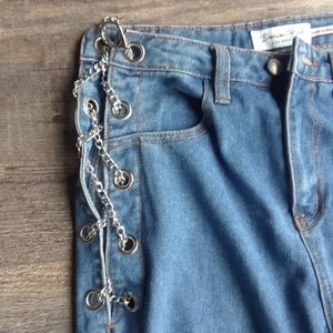 Denim Blvd Los Angeles Eyelit Chain Jeans High Rise size 5 women's a7